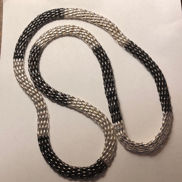 FINAl PRICE!! Awesome gunmetal and silvertone metal necklace. - Picture 2 of 3